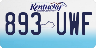 KY license plate 893UWF