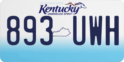 KY license plate 893UWH
