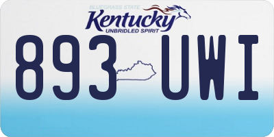 KY license plate 893UWI