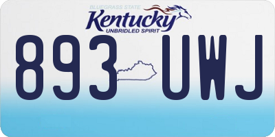 KY license plate 893UWJ
