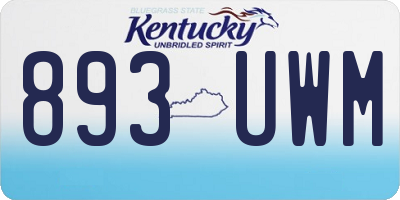 KY license plate 893UWM