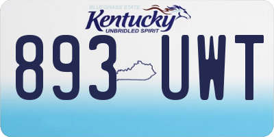 KY license plate 893UWT