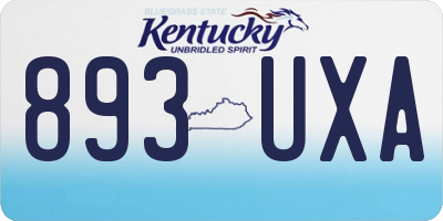 KY license plate 893UXA