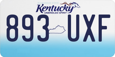 KY license plate 893UXF