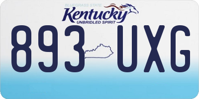 KY license plate 893UXG