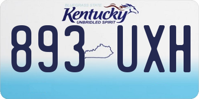 KY license plate 893UXH