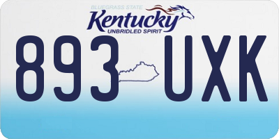 KY license plate 893UXK