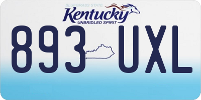 KY license plate 893UXL