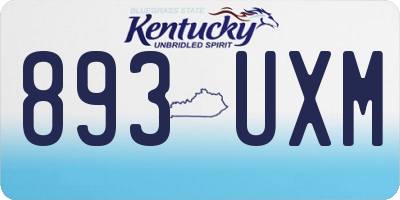 KY license plate 893UXM