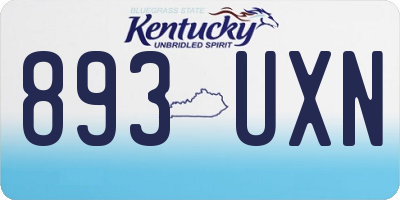 KY license plate 893UXN
