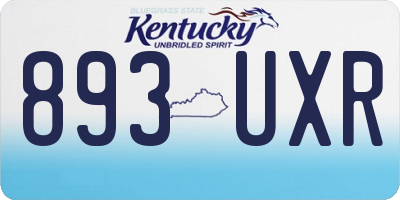 KY license plate 893UXR