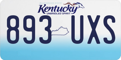 KY license plate 893UXS