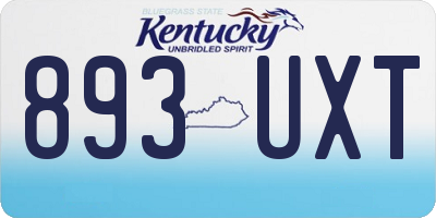 KY license plate 893UXT