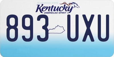 KY license plate 893UXU