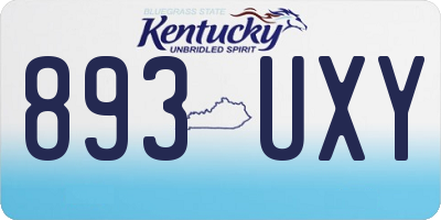 KY license plate 893UXY
