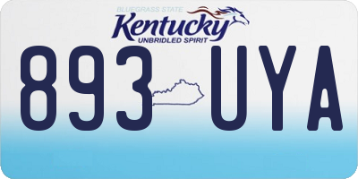 KY license plate 893UYA