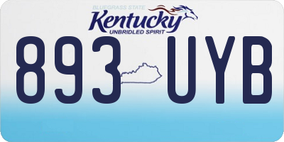 KY license plate 893UYB