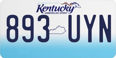 KY license plate 893UYN