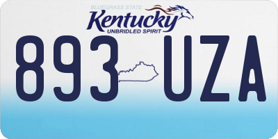 KY license plate 893UZA