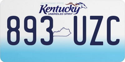 KY license plate 893UZC
