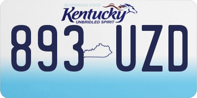 KY license plate 893UZD