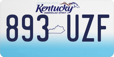 KY license plate 893UZF