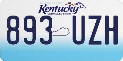 KY license plate 893UZH