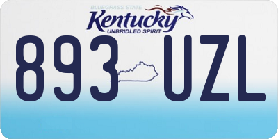 KY license plate 893UZL
