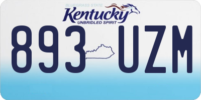 KY license plate 893UZM