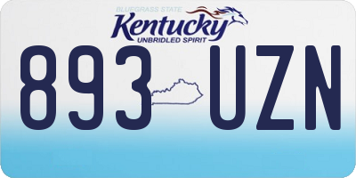 KY license plate 893UZN