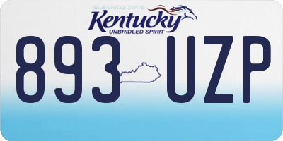 KY license plate 893UZP