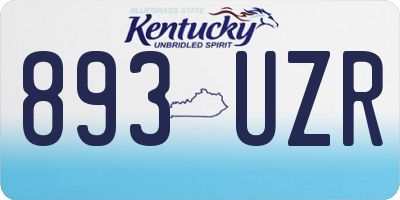 KY license plate 893UZR