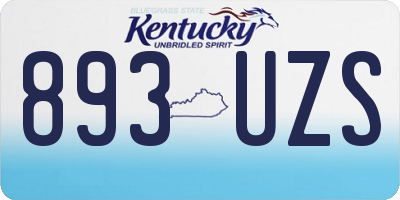 KY license plate 893UZS
