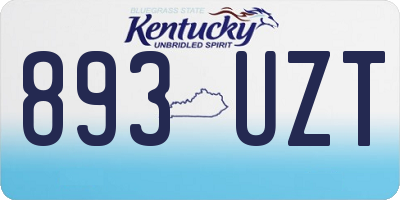 KY license plate 893UZT