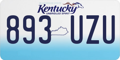 KY license plate 893UZU