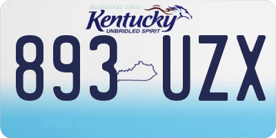 KY license plate 893UZX