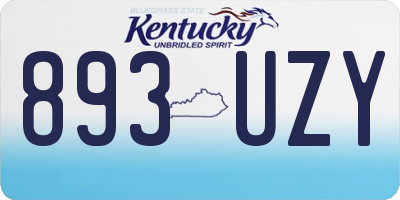 KY license plate 893UZY