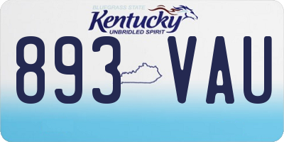 KY license plate 893VAU