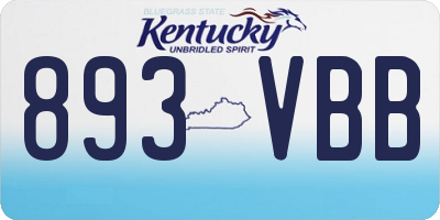 KY license plate 893VBB