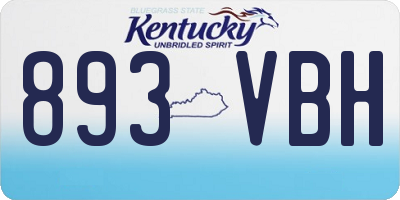 KY license plate 893VBH