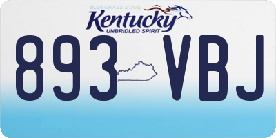KY license plate 893VBJ