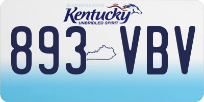 KY license plate 893VBV