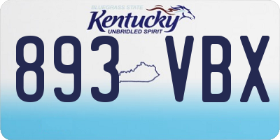 KY license plate 893VBX