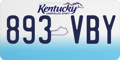 KY license plate 893VBY