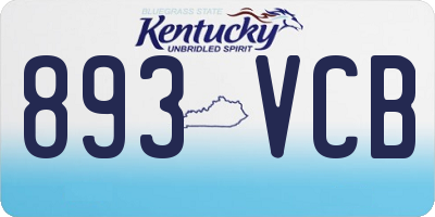 KY license plate 893VCB