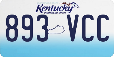 KY license plate 893VCC