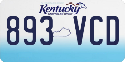 KY license plate 893VCD