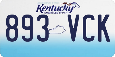 KY license plate 893VCK