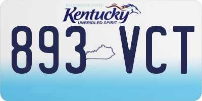 KY license plate 893VCT