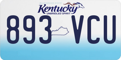 KY license plate 893VCU